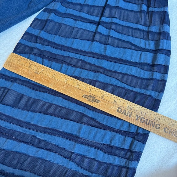 Cut Loose Dress Womens Large Blue Sleeveless Tunic Striped Scarf Lagenlook - Picture 10 of 11